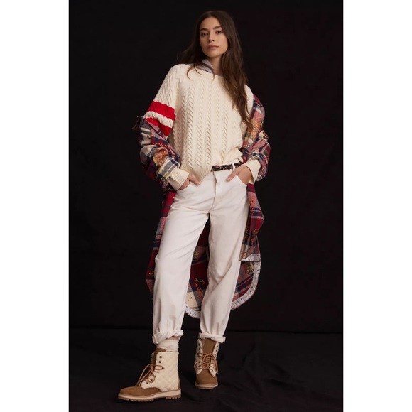 Anthropologie Central Park West Striped Cable-Knit Sweater Hoodie NWT Size Large - Picture 7 of 8